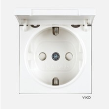 6 Adet Viko Karre 55 Beyaz Kapaklı Topraklı Priz Çocuk Koruma C1 Mekanizma