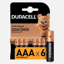 12 Adet Duracell Basic Ince Kalem Pil 6'lı Aaa