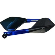 rialli Motosiklet Modifiye Ayna (Dekoratif) Cnc (Mavi)
