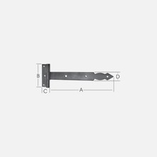 10 Adet Ermo Dekoratif Kuyruklu Menteşe 120 mm Siyah