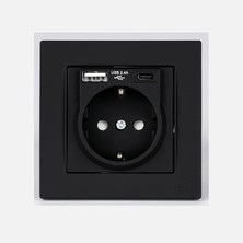 Mutlusan 6 Adet Rita USB Type-C Priz Siyah