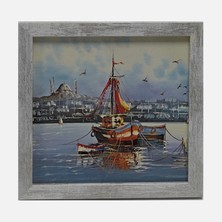 12 Adet Mina Art Çerçeveli Mini Kara Tablo 18X18 cm