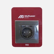 Mutlusan 5 Adet Rita USB Type-C Priz Füme