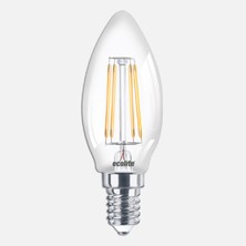 6 Adet Ecolite LED Filament C35 6 W Sarı 2700K E14 LED Ampul