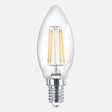 6 Adet Ecolite Filament C35 4 W Beyaz Mum E14 Duy LED Ampul