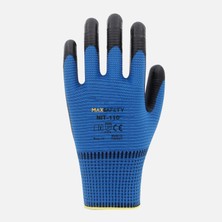 Max Safety 12 Adet Maxsafety MXNIT-110-10 Nitril Eldiven(Mavi-Siyah)