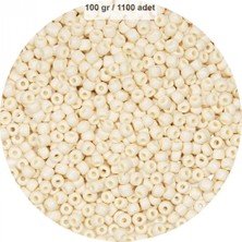 Pileli Store Beyaz Renk 4 mm Yaklaşık 1100 Adet / 100 Gram Cam Boncuk Oya Yazma Bileklik ve Kolye