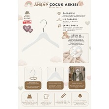 NYN Ahşap KSÇ 3-7 Yaş 30cm Çocuk Askısı Beyaz 12 Adet