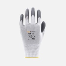 Max Safety 12 Adet Maxsafety MXNIT-102-10 Nitril Eldiven(Gri-Beyaz)