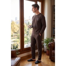 Buratti Ultra Soft Minimal Nakışlı Uzun Kollu Pijama Takımı Erkek Pijama Takımı 6575009