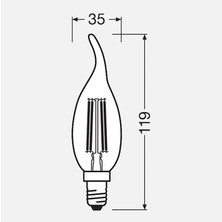 11 Adet Ledvance Value CLBA40 LED 4W E14 Dim 827
