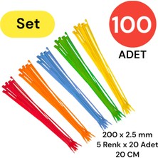Tek-İş 7 Adet Tek-Iş 5 Renk Kablo Bağı 200X2.5 mm 100 Adet