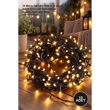 Yenilig 10 Adet LED Boncuk Lamba – 10 Metre 100 LED Gün Işığı Siyah Kablo Dekoratif Aydınlatma String Light LED Strip