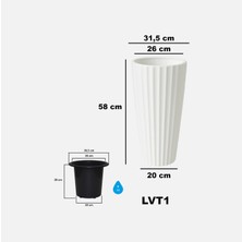 Serinova 4 Adet Lilyum Vazo Saksı 1 No Beyaz