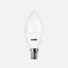 9 Adet Ecolite LED C37 5 W Beyaz Mum E14 Duy LED Ampul