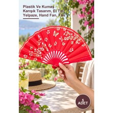 Yenilig 5 Adet Yelpaze – Plastik ve Kumaş Karışık Tasarım, El Tipi Yelpaze, Hand Fan, Fan