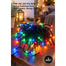 Yenilig 5 Adet LED Işık Zinciri – 10M 100 LED Pilli Rgb Işık, 2 Kademeli Kontrol, Siyah Kablo, String Light