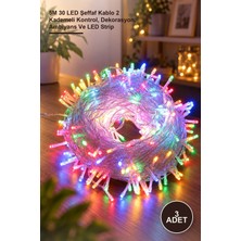Yenilig 3 Adet Rgb Şerit LED Aydınlatma – 5m 30 LED Şeffaf Kablo 2 Kademeli Kontrol, Dekorasyon, Ambiyans ve LED Strip