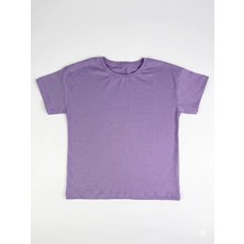 Incili Kids Kız Çocuk Lila Rengi %100 Pamuklu Bisiklet Yaka Günlük Basic Tişört - 3 Yaş