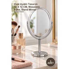 Yenilig 3 Adet Ayaklı Oval Ayna – Oval Ayaklı Tasarım 10 x 12 Cm, Masaüstü Ayna, Stand Mirror