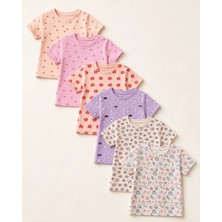 Incili Kids Kız Çocuk Karışık Desenli 6'lı Tişört Seti - 6 Yaş