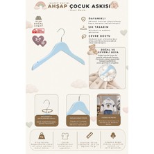 NYN Ahşap KSÇ 3-7 Yaş 30cm Çocuk Askısı Mavi Renk 8 Adet