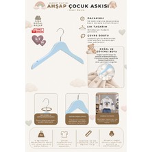 NYN Ahşap KSÇM 3-7 Yaş 30cm Çocuk Askısı Mavi Renk 32 Adet