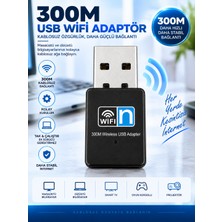 USB 300MBPS Wifi Adaptör Kablosuz Ağ Alıcı 2.4ghz Wireless Receıver