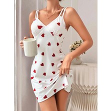 Fashioncolic Kalpli Çift Askılı Penye Kısa Kadın Gecelik