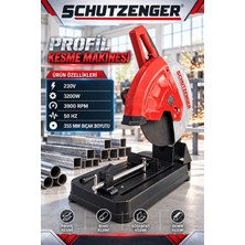 SCHUTZENGER 3200W Profil Kesme Makinesi Boru Köşebent Demir Kesme 355 mm 45 Açıyla Kesme Y7010