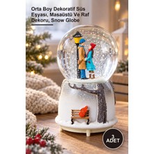 Yenilig 3 Adet Kış Masalı Kar Küresi – Orta Boy Dekoratif Süs Eşyası, Masaüstü ve Raf Dekoru, Snow Globe