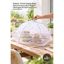 Yenilig 5 Adet Yemek Koruma Şemsiyesi – Katlanır Yemek Kapağı Masa Üstü Koruyucu 60 x 60 x 25 cm Kapalı 40 cm Food Cover