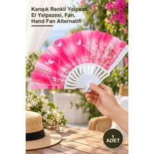 Yenilig 1 Adet Plastik Kumaş Yelpaze – Karışık Renkli Yelpaze, El Yelpazesi, Fan, Hand Fan Alternatifi