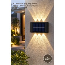 Yenilig 1 Adet Solar Duvar Aydınlatması – 6 Ledli Gün Işığı, Dış Mekan Duvar Lambası, Bahçe Aplik Solar Wall Light