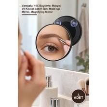Yenilig 3 Adet Büyüteçli Ayna – Vantuzlu, 10X Büyütme, Makyaj ve Kişisel Bakım Için, Make-Up Mirror, Magnifying Mirror