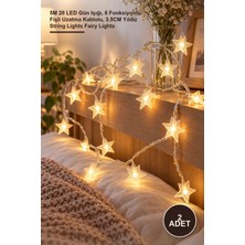 Yenilig 2 Adet LED Yıldız Işık Zinciri – 5m 28 LED Gün Işığı, 8 Fonksiyonlu Fişli Uzatma Kablolu, 3.5cm Yıldız String Lights Fairy Lights