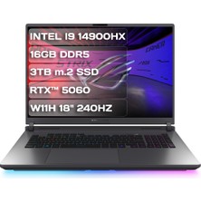 Asus Rog Strix G18 G815JMR-S9041W I9 14900HX 16GB Ddr5 3tb M.2 SSD Rtx 5060 W11H 18" 2.5k Wqxga Taşınabilir Bilgisayar