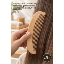 Yenilig 48 Adet Ahşap Tarak – Dar Dişli Oval Tasarım, Saç Tarama ve Şekillendirme Için, Wooden Comb, Comb