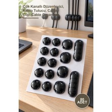 Yenilig 80 Adet Yapışkanlı Kablo Sabitleyici – Çok Kanallı Düzenleyici, Kablo Tutucu, Cable Clip, Cable Organizer