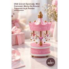 Yenilig 1 Adet Atlı Karınca – Ufak Çocuk Oyuncağı, Mini Carousel, Merry-Go-Round Tasarımlı Açık Pembe