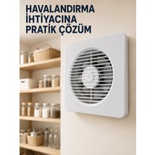 Fta Ticaret 150 mm Dekoratif Aspiratör 20,8 x 20,8 cm 20 W 320 M³/h Duvar ve Tavan Tipi Havalandırma Fanı