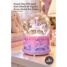 Yenilig 10 Adet Atlı Karınca Kar Küresi – Küçük Boy Pilli Işıklı Karlı Efektli At Figürlü Snow Globe Kar Globu
