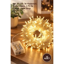 Yenilig 10 Adet LED Şerit Gün Işığı – 5m 30 Led, Iki Kademeli, Şeffaf Kablo, 3 Pil Ile Çalışır, Light Strip