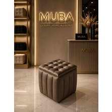 Muba Online Yeni Sezon Ithal Belora Kumaş Puf 40X40 cm – Ultra Yumuşak, Lüks Dokulu, Premium Kalite Kare Puf