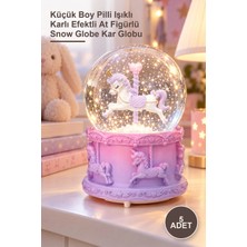 Yenilig 5 Adet Atlı Karınca Kar Küresi – Küçük Boy Pilli Işıklı Karlı Efektli At Figürlü Snow Globe Kar Globu