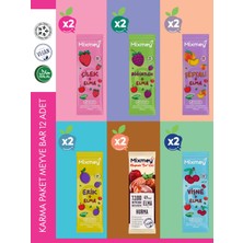 Mixmey Karma 2 Meyve Bar 12 Adet | Sağlıklı Atıştırmalıklar – Vegan, Glutensiz, Koruyucusuz 20gr X 12 Adet