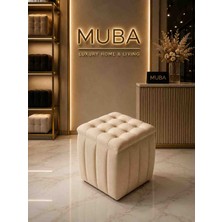Muba Online Yeni Sezon Ithal Belora Kumaş Puf 40X40 cm – Ultra Yumuşak, Lüks Dokulu, Premium Kalite Kare Puf