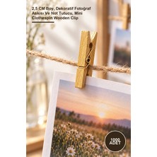 Yenilig 1000 Adet Gold Ahşap Mandal – 2,5 cm Boy, Dekoratif Fotoğraf Askısı ve Not Tutucu, Mini Clothespin Wooden Clip