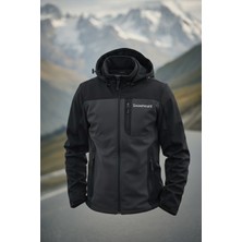 Snowmount Siyah Antrasit Trail Softshell Su İtici Rüzgar Geçirmez Mont