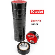 Sara Elektrik Izolasyon Bandı Siyah 10 Yrd - 10 Adet